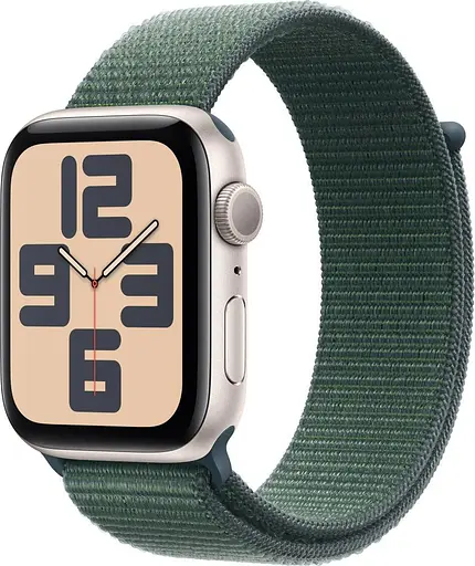 Смарт-часы Apple Watch SE 2 GPS 44mm Starlight Aluminium Case w. Lake Green Sport Loop (MXEW3)