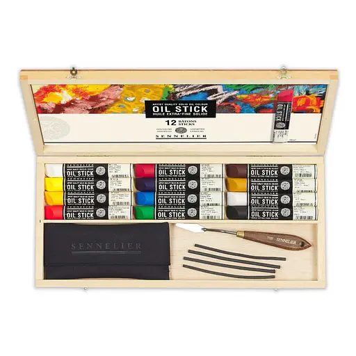 Набір олійної фарби у формі пастелі Sennelier, 12 шт, дерево - фото 2
