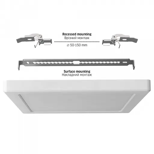 LED світильник квадратний VIDEX DL6S 18W 3000K-4000K-6500K White - фото 5