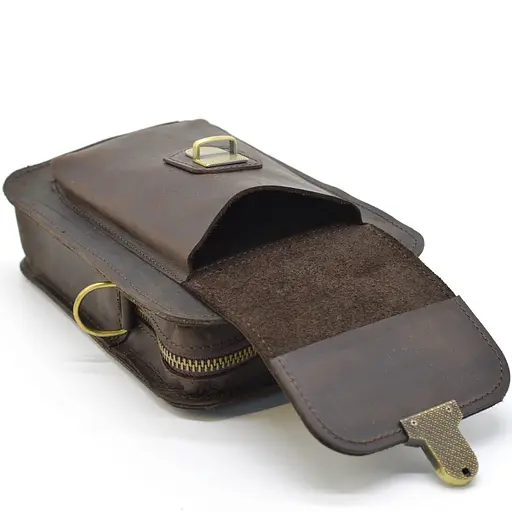 Чоловіча шкіряна сумка на пояс TARWA 20х13.5х5 см sum0025939 - фото 6