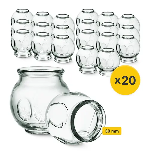 Вакуумні масажні банки 4FIZJO для тіла (китайські/атницелюлітні банки) 20 шт скляні (P-5905973402248) - фото 2