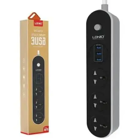 Сетевой фильтр LDNIO SC3301 удлинитель 1.6 м 3 розетки 3 USB серо-черный - фото 4