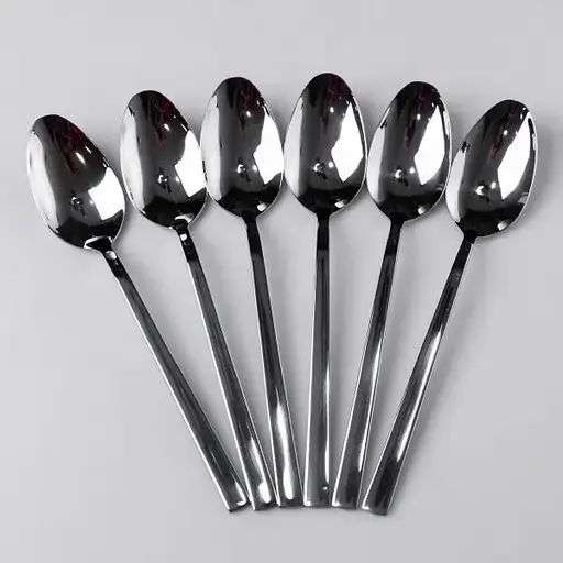 Набор столовых ложек Yiwu из нержавеющей стали, 6 штук, серебристый, 21 см, столовые приборы для сервировки стола HP-16978-16 - фото 3