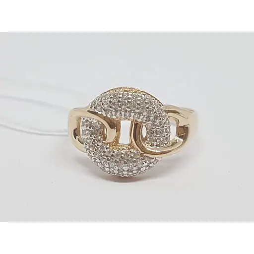 Золотое кольцо Столичная Ювелирная Фабрика с фианитами. 140576 16,5 - фото 4