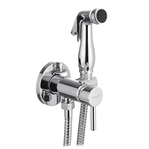 Набір гігієнічного душу прихованого монтажу з лійкою Ibergrif M22004 IB0082, Хром - фото 1