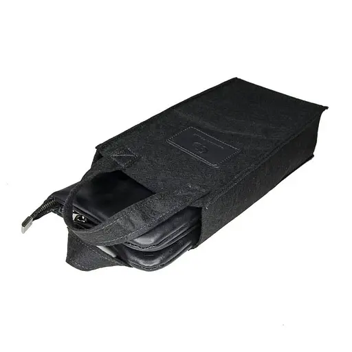 Женский клатч Grande Pelle с ремешком через плече черный acs0032215 - фото 5