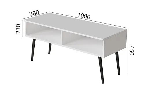 Тумба під ТВ Невада Ferrum-decor 45x100x38 Чорний метал ДСП Білий 16 мм (FRD-106725) - фото 5