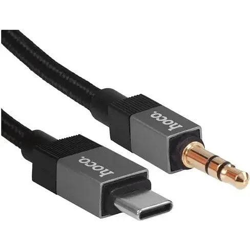 Кабель Hoco UPA32B Clever digital audio conversion cable Type-C - разъем 3.5 мм черный - фото 1