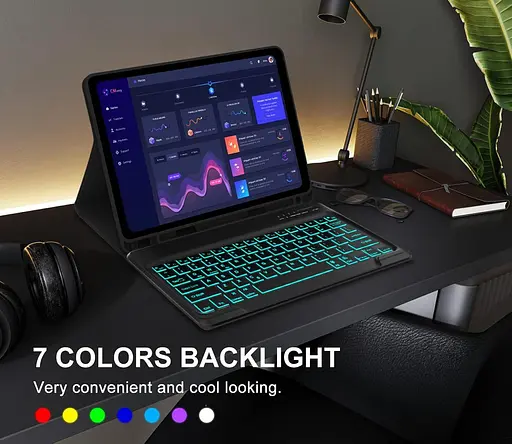 Чохол-клавіатура для 13-дюймового iPad Air (M2, 2024) та iPad Pro 12,9 (6ª 2022/5ª 2021/4ª 2020/3ª 2018), знімна клавіатура - фото 4