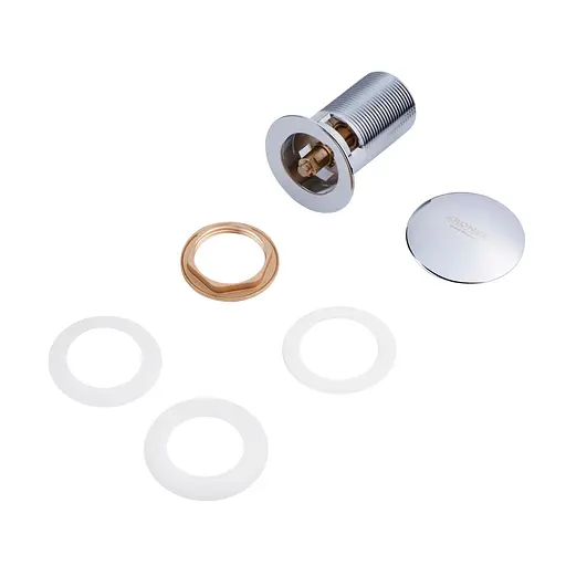 Донний клапан для раковини Kroner KRM - C962 1 1/4" з переливом CV022944, Хром - фото 2