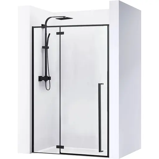 Душевые двери Rea Fargo black mat 100 REA-K6330, прозрачный, черный - фото 1