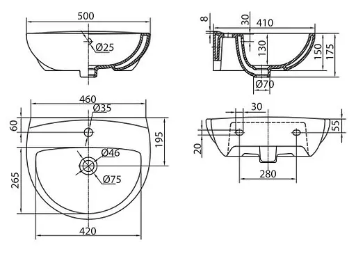 Раковина Kolo Freja 50x41 L71150000 - фото 2