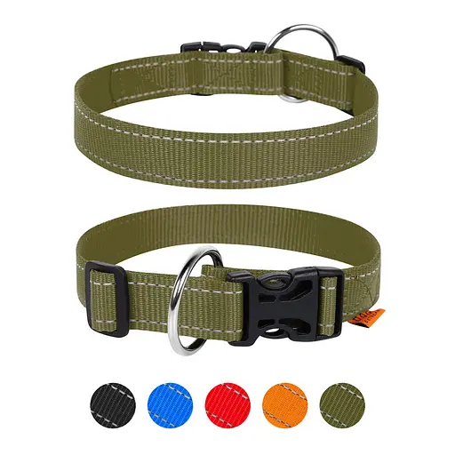 Нашийник Dog Extreme з нейлону регульований (ширина 20мм довжина 25-40 см) хакі - фото 2