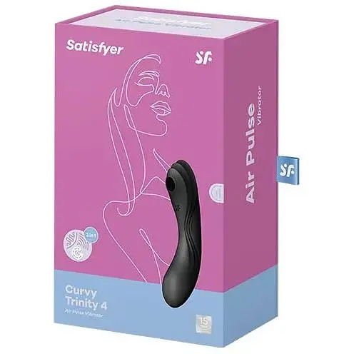 Вакуумний стимулятор з вібрацією Satisfyer Curvy Trinity 4 Black - фото 5