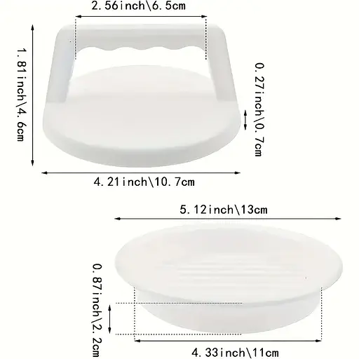 Прес для бургерів та котлет ручна прес-форма для гамбургерів, Kitchen Master Білий 87320 - фото 4