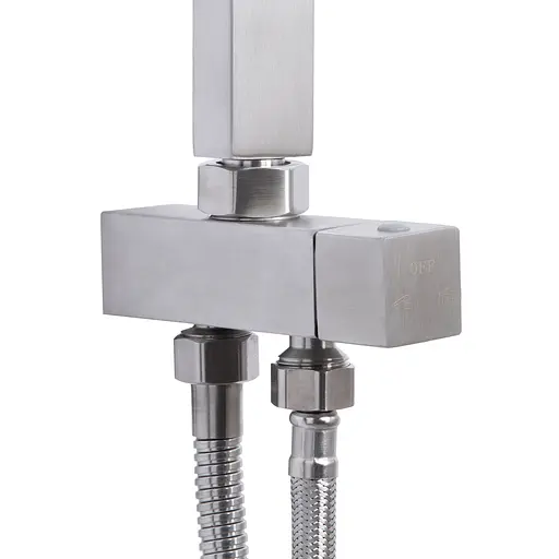 Душова стійка універсальна Lidz Kubis 1120 на два споживача LDKUB1120NKS46111 Nickel, Нержавіюча сталь - фото 3