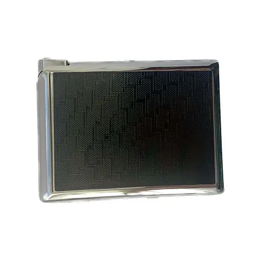 Портсигар на 20 сигарет с зажигалкой №3308 Black Silver (10839) - фото 2