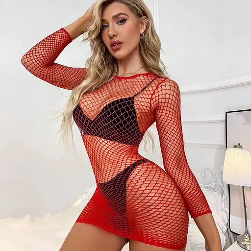 Міні-сукня відкрита та спокуслива S/M/L Червоний K0758-3 - фото 7