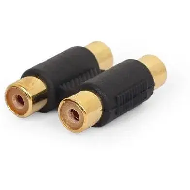 Звуковой переходник Cablexpert 2xRCA F - 2xRCA F черный (A-2RCAFF-01) - фото 1
