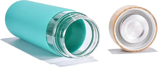 Бутылка стеклянная OldBro бамбуковая крышка с защитным силиконовым чехлом Arcadia 590 мл - фото 4