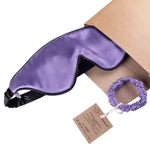 Подарунковий набір Чумацький Шлях: шовкова маска модель 3.1 + шовкова резинка для волосся розмір S Лавандовий (1223-02) - фото 10