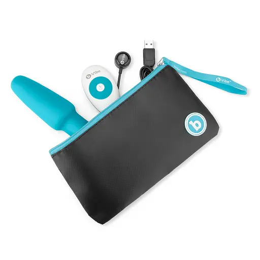 Анальная пробка B-Vibe Rimming Plug 2, 15 см (бирюзовый) - фото 7