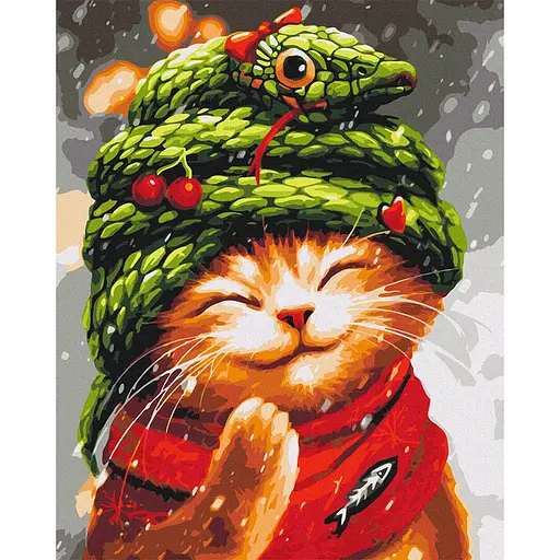 Картина по номерам "Новый год со змейкой" © Марианна Пащук Brushme BS54254, 40х50 см - фото 1