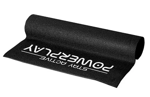 Коврик для йоги и фитнеса PowerPlay 4010 Коврик для йоги ПВХ Чорний (173x61x0,6) (PP_4010_Black_(173*0,6)) - фото 2