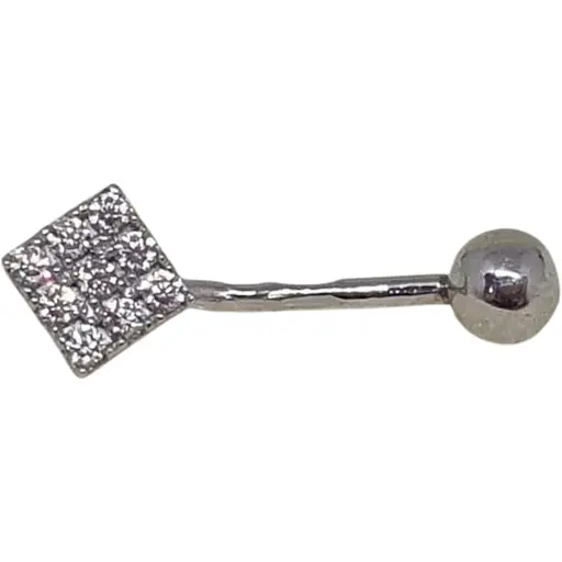 Срібна сережка для пірсингу Астор пупка з фіанітами. 818-2112Р