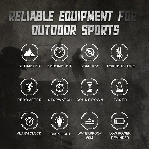 Тактические военные часы North Edge Apache AP-46 Pro мужские черные - фото 10