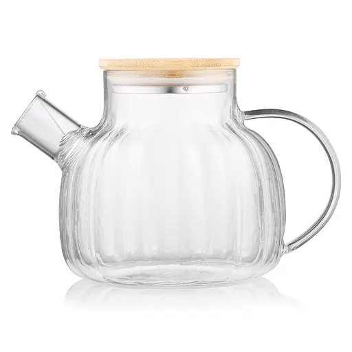 Заварочный чайник Ardesto Iceberg 1 л боросиликатное стекло бамбук прозрачный - фото 2