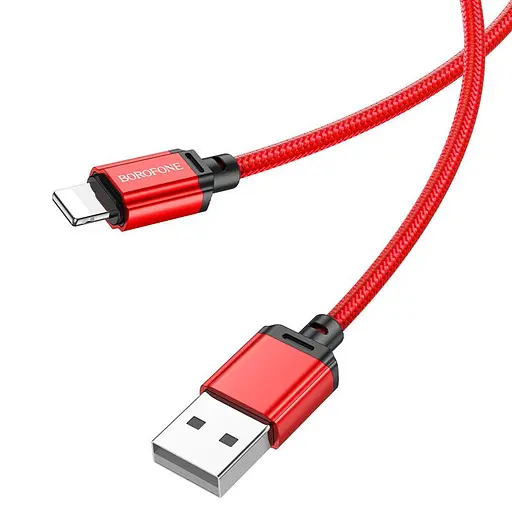 Кабель Borofone BX87 Sharp USB - Lightning усиленный оплеткой красный - фото 1