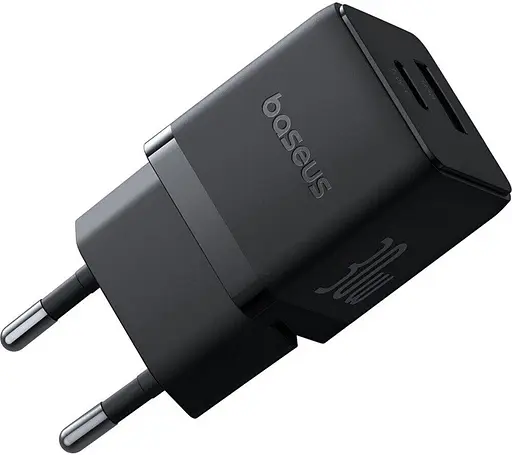 Мережевий зарядний пристрій швидкісний блок живлення Baseus Palm Fast Charger C+U 30W черный (P1011160A113-00) - фото 4