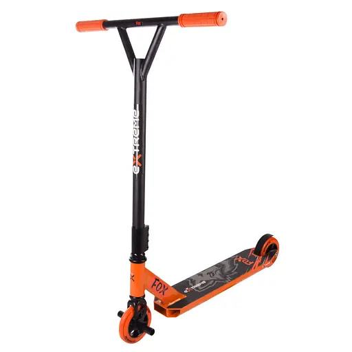 Самокат трюковый 2-х колесный TR21005 (RL7T) Extreme Motion FOX, PU 110 мм Оранжевый