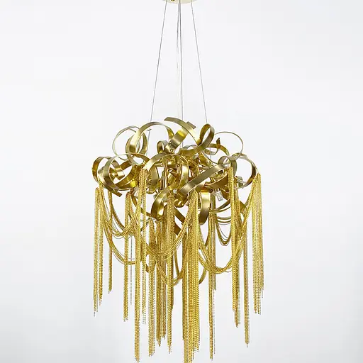 Роскошная подвесная круглая люстра с подвесами в виде цепочек Line.F Md 6011-600 GD - фото 10