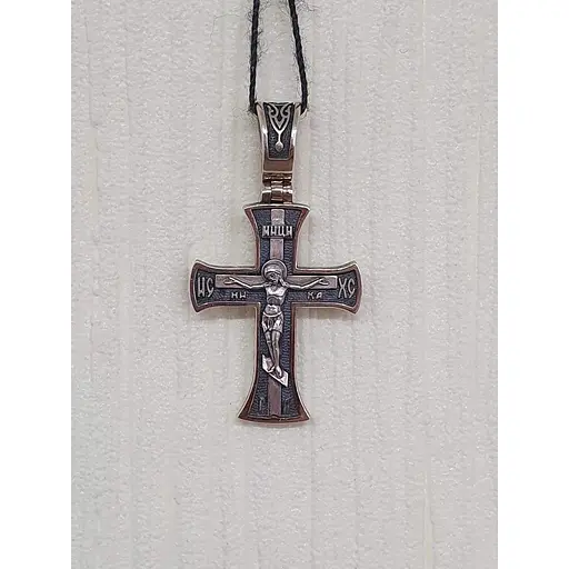 Золотий хрестик Харківська ювелірна фабрика. Розп'яття Христа. 11537-ЧЕВРО - фото 3