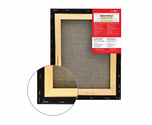Подрамник Rosa 35×45 см модуль №0 мелкое зерно Черный грунт лен - фото 2