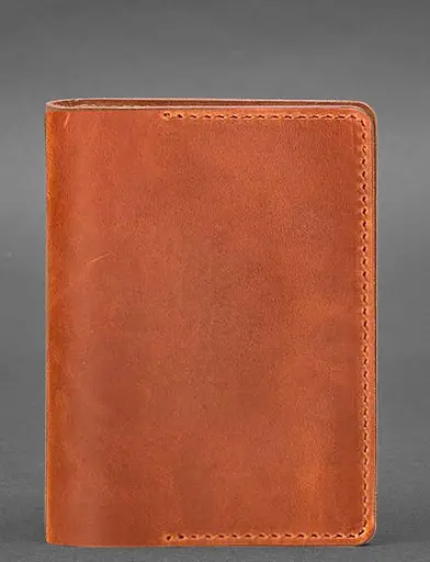 Кожаная обложка для документов 6.3 светло-коричневый Crazy Horse - фото 1