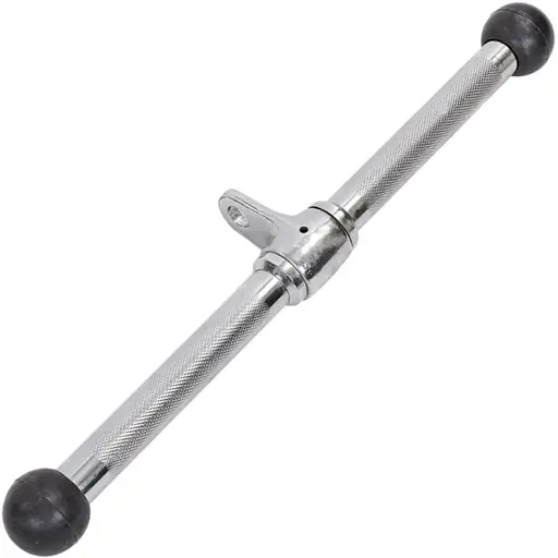 Ручка для верхньої тяги York Fitness 45см пряма на трицепс з обертовим підвісом, хром - фото 2