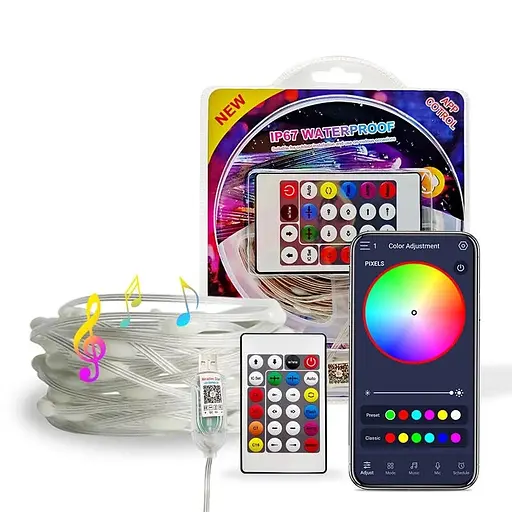 Розумна гірлянда Sun Lamp стрічка 100 LED 10 метрів USB-пульт дистанційного керування ip65 додаток - фото 2
