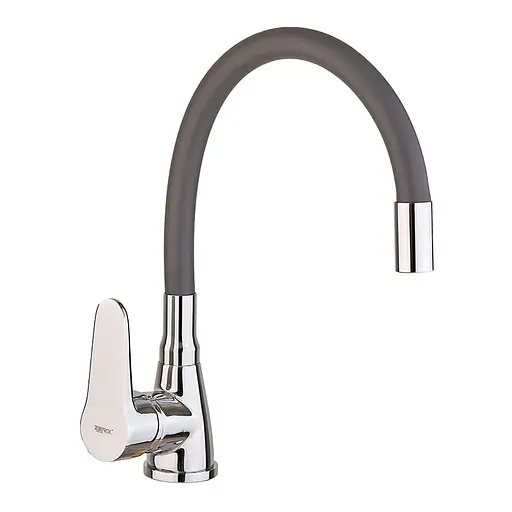 Змішувач для кухні Zerix SOP7 146 gray з гнучким виливом ZX4652 Хром - фото 1