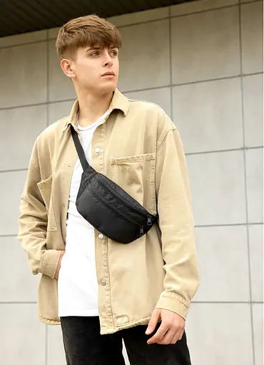 Сумка на пояс бананка Sambag Tirso LTH черный тканевый 31 х 12 х 5 см (80331065m) - фото 1