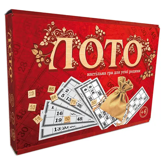 Лото с деревянными фишками, 27x19.5x4 см, Стратег, 30656