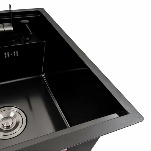 Кухонна мийка CM 40x50 прихована PVD чорна Platinum Handmade, Чорний - фото 7