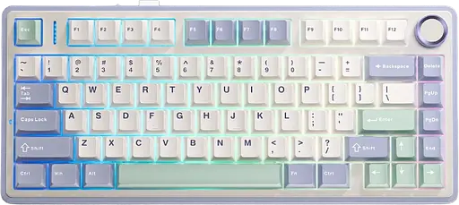 Клавиатура беспроводная Aula F75 Gasket Greywood V3 RGB White (6948391208640)