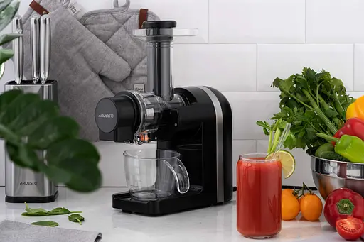 ARDESTO Соковитискач шнековий 200Вт, чаша-0.6л, макуха-0.7л, пластик/метал, чорно-сріблястий - фото 5