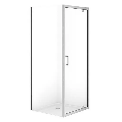 Душевая кабина Cersanit Brasco 80x80 см квадратная распашная прозрачное стекло без поддона хром S168-009, прозрачный, хром - фото 1