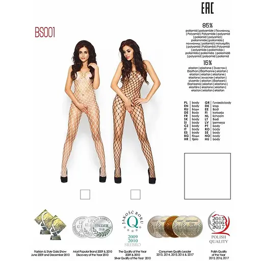 Бодистокинг Passion BS001 Black - фото 6