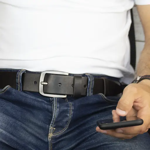 Ремінь чоловічий шкіряний JK-4520 (125 см) широкий коричневий - фото 8