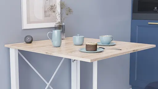 Стіл-книга трансформер Оріон 1 Ferrum-decor 750x810x730 Білий метал ДСП Дуб Сан-Марино 16 мм (FRD-104605) - фото 4